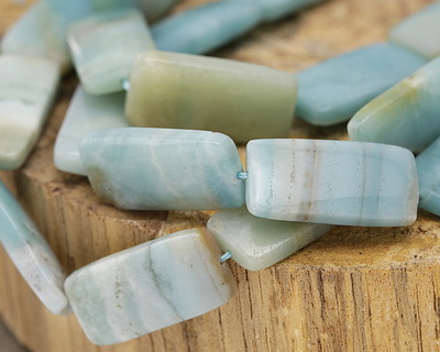 Amazonite (multi-color) Puff Rectangle 30x15mm