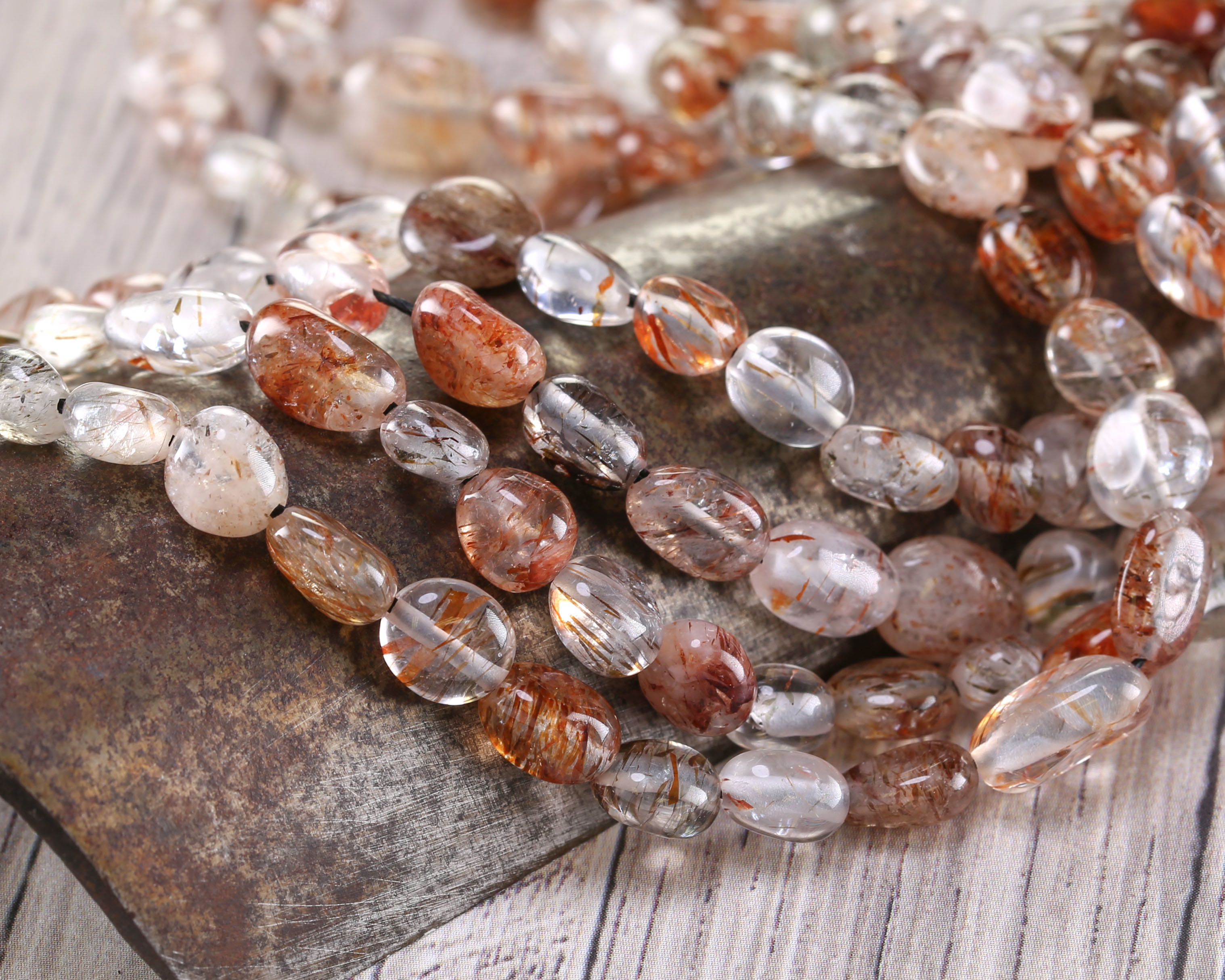 Red Copper Super Seven Pebble 6x4mm