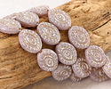 Czech Glass Thistle w/ Platinum Mystic Eye 14x11mm