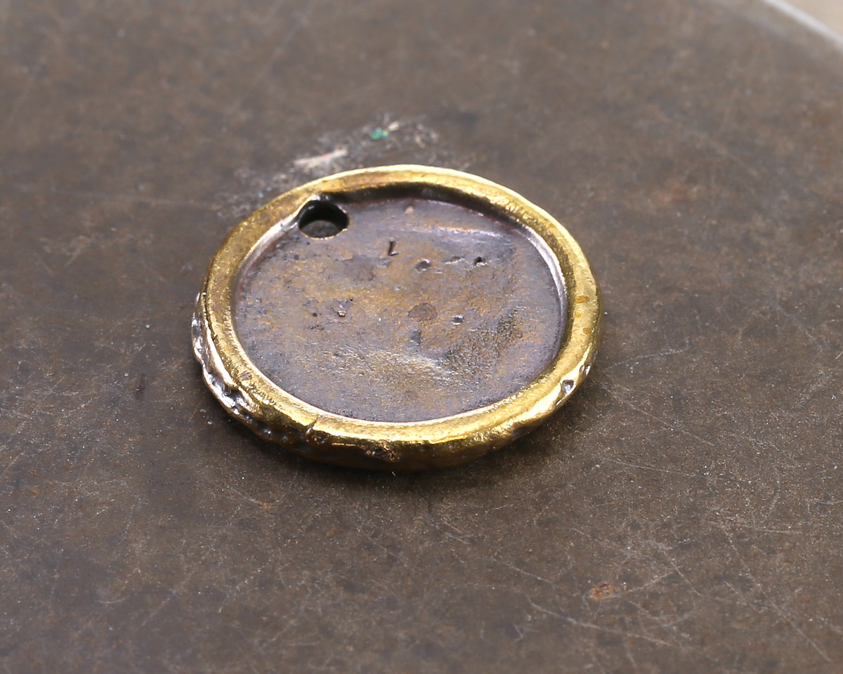 Mykonos Antique Brass (plated) Sun Coin Focal 22mm