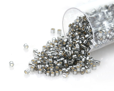 Miyuki Delica Silver Lined Light Gray (DBS0048) 15/0 Seed Bead