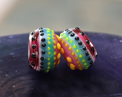 Grace Lampwork Rio de Janeiro Rondelle 9x13mm