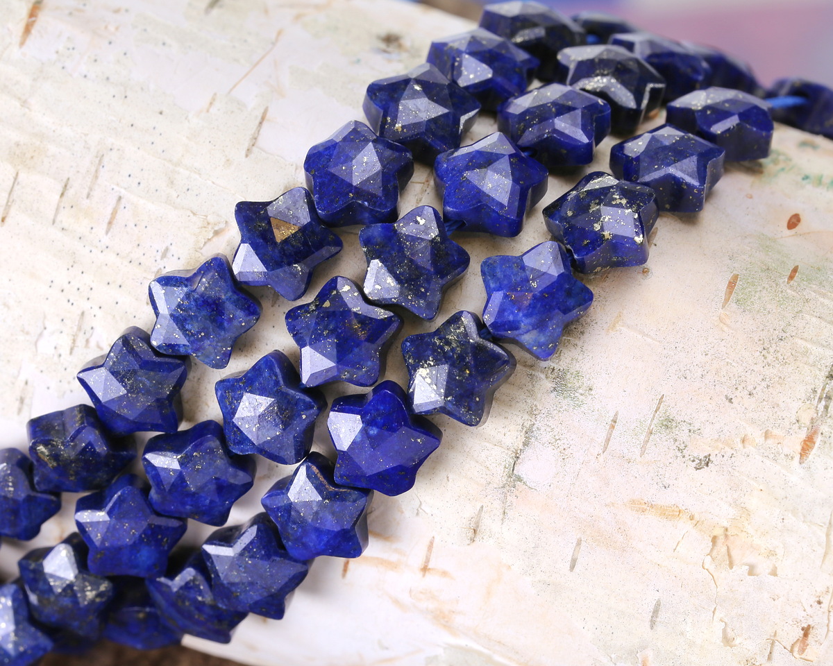 Lapis (dyed) Microfaceted Star 8mm