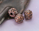 Mykonos Antique Copper (plated) Diamond Pattern Bead 10x12mm