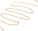 Waterproof 18K Gold PVD Plated Stainless Steel Tiny Cable Chain, 1.5x1mm links, 5' Package