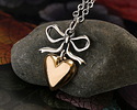 Nina Designs Sterling Silver Bow w/ Bronze Heart Focal 15x22mm