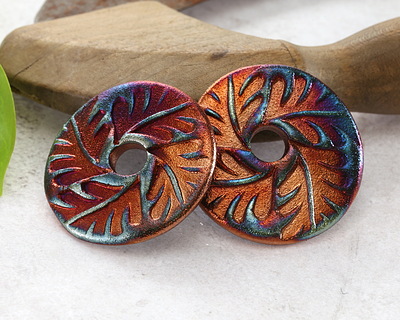 Xaz Raku Flash Leaf Donut 45-47mm
