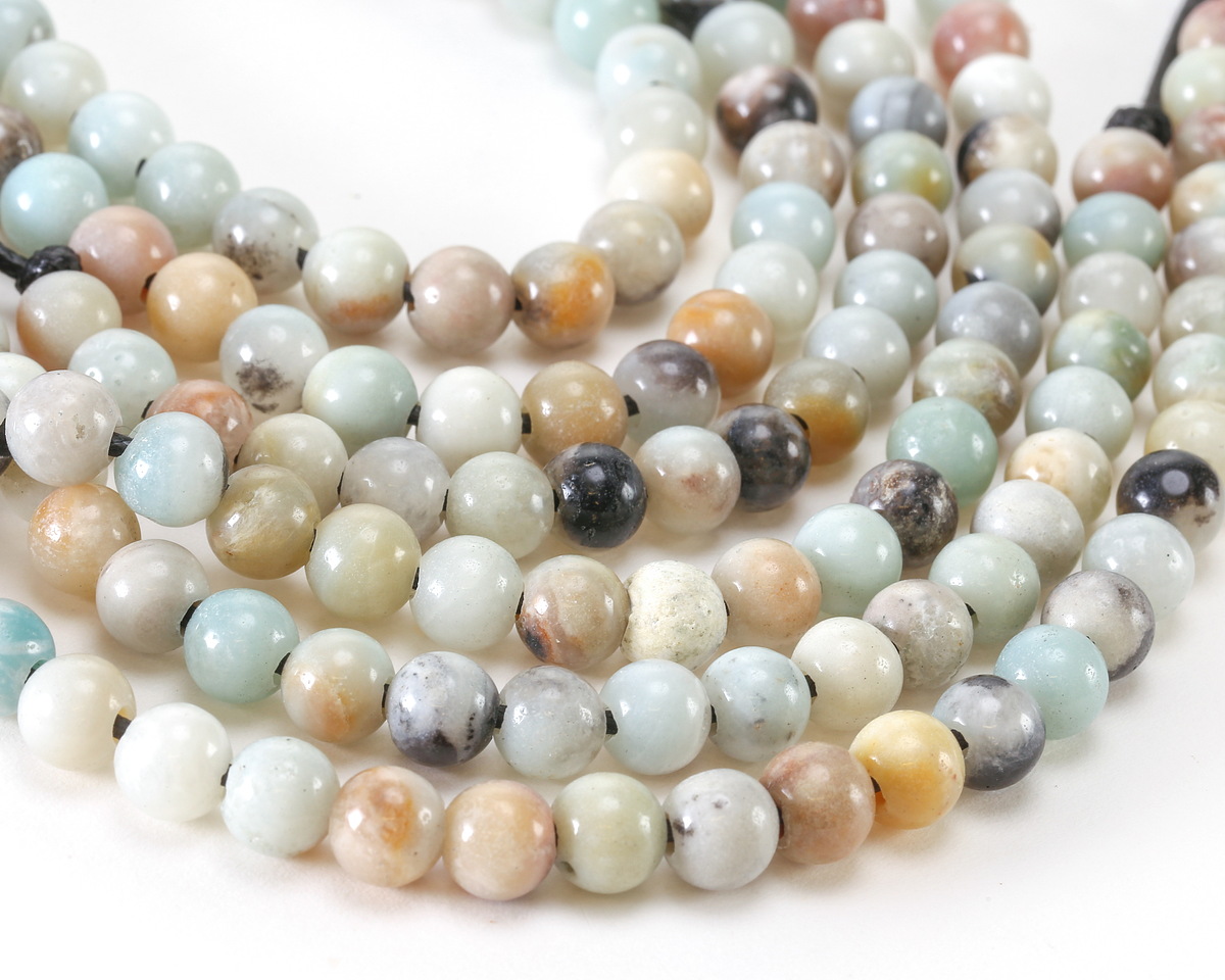 Black Gold Amazonite Round (Large Hole) 8mm