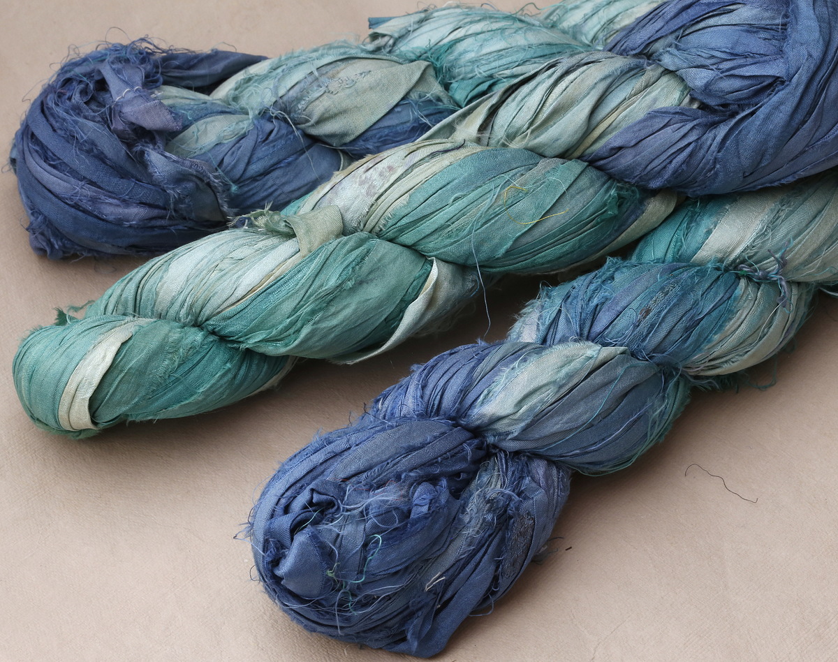 Pacific Waters 100% Silk Sari Ribbon