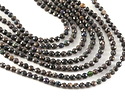 Black Opal Microfaceted Round 4mm