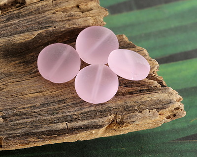 Blossom Pink Beach-Style Glass Puffed Coin 12mm