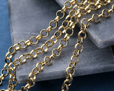 Hamilton Gold (plated) Rollo Chain, 50m Spool