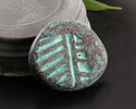 Mykonos Metalized Ceramic Copper Patina Fossil Pendant 42x37mm