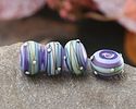 Grace Lampwork Matte Blue Ombre Party Rondelle 10x16mm