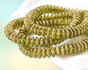 Czech Glass Textured Peridot w/ Gold Spacer 2x6mm