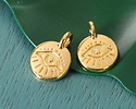 TierraCast 24K Gold (plated) Evil Eye Charm 12x17mm