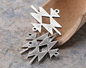 Mykonos Antique Silver (plated) Aztec Pattern Focal Link 25x30mm