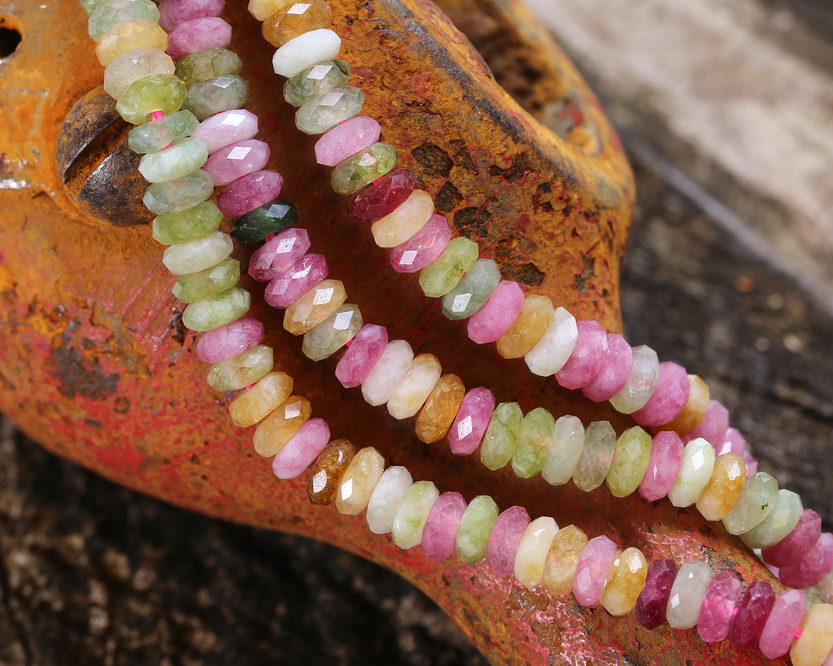 Tourmaline Faceted Spacer Rondelle 2x5mm