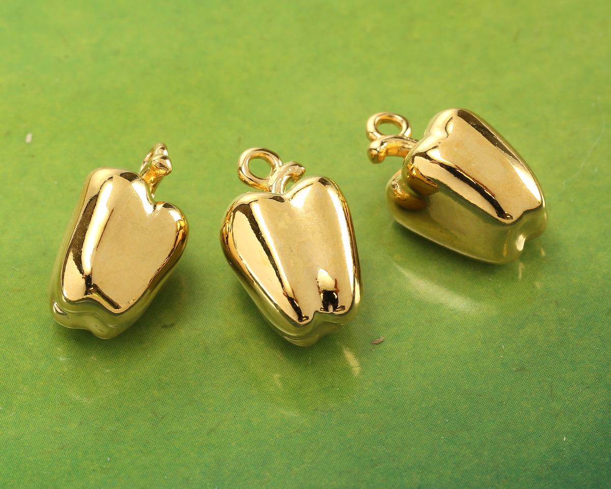 24K Gold (plated) Bell Pepper Focal 11x18mm