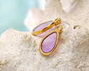 24K Gold (Plated) Transparent Lilac Resin Drop Focal 8x15mm