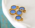 24K Gold (Plated) Transparent Sapphire Resin Round Focal 8x11mm