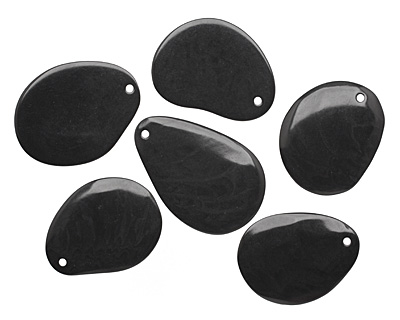 Tagua Nut Black Groovy Slice 25-35x30-42mm