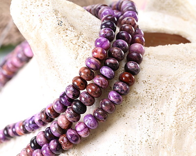 Purple Crazy Lace Agate Rondelle 4x6mm