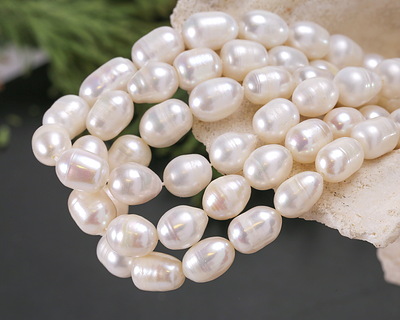 Pearly White Freshwater Rice Pearl 9-10mm