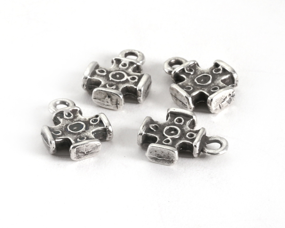 Mykonos Antique Silver (plated) Tiny Cross Charm 10mm