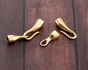 Satin Hamilton Gold (plated) Simple Hook & Eye Glue In 3mm Cord End Clasp 30x5mm