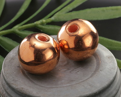 Mykonos Metalized Ceramic Copper Rondelle 20x23-24mm