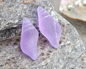 Periwinkle Beach-Style Glass Conch Shell Pendant 20x39mm