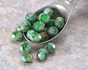 Czech Glass Aquamarine Waters Picasso Fire Polished Round 8mm