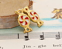 24K Gold (plated) Enamel Peppermint Candy Link 17x8mm