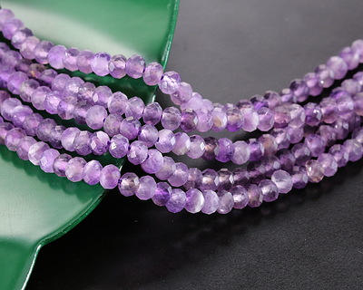 Dogtooth Amethyst Faceted Rondelle 2.5x3.5mm