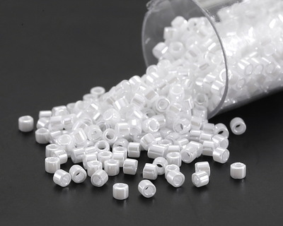 Miyuki Delica White Pearl Ceylon (DB0201) 11/0 Seed Bead - 100 gram Package