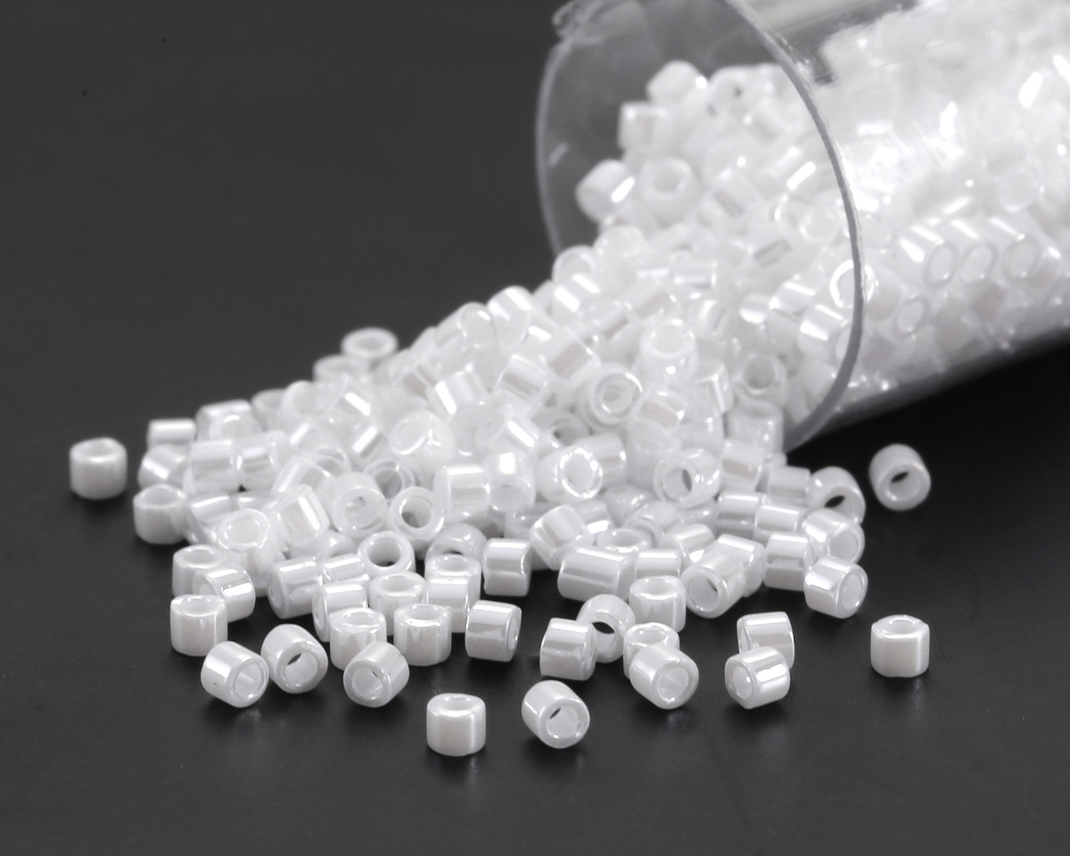 Miyuki Delica White Pearl Ceylon (DB0201) 11/0 Seed Bead - 100 gram Package