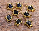 Black Obsidian w/ Gold Finish Sea Turtle Focal 15x19mm