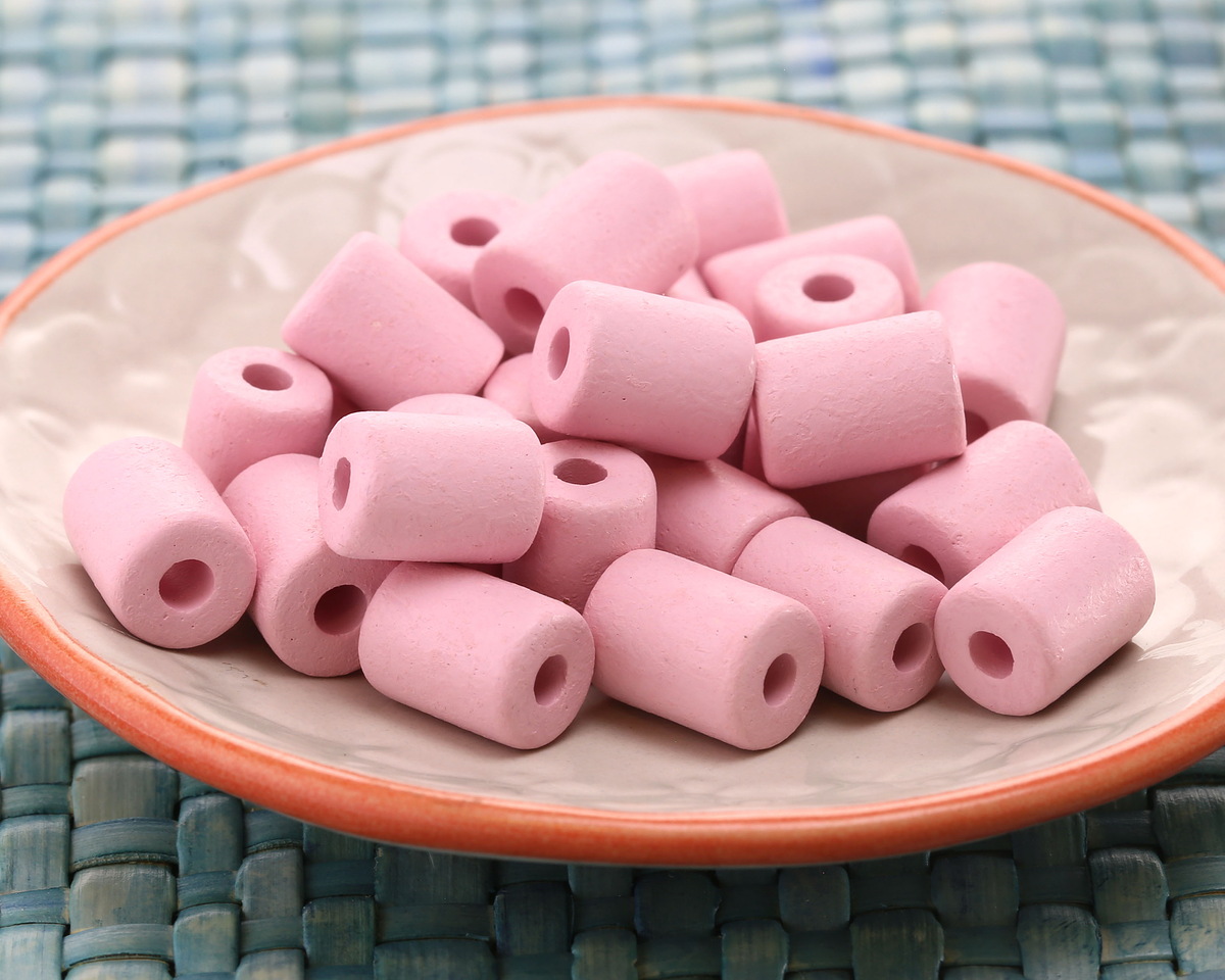 Mykonos Ceramic Rose Pink Tube Spacer 9-10x8mm