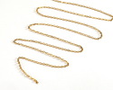 Waterproof 18K Gold PVD Plated Stainless Steel Delicate Cable Chain, 2.25x1.75mm links, 5' Package