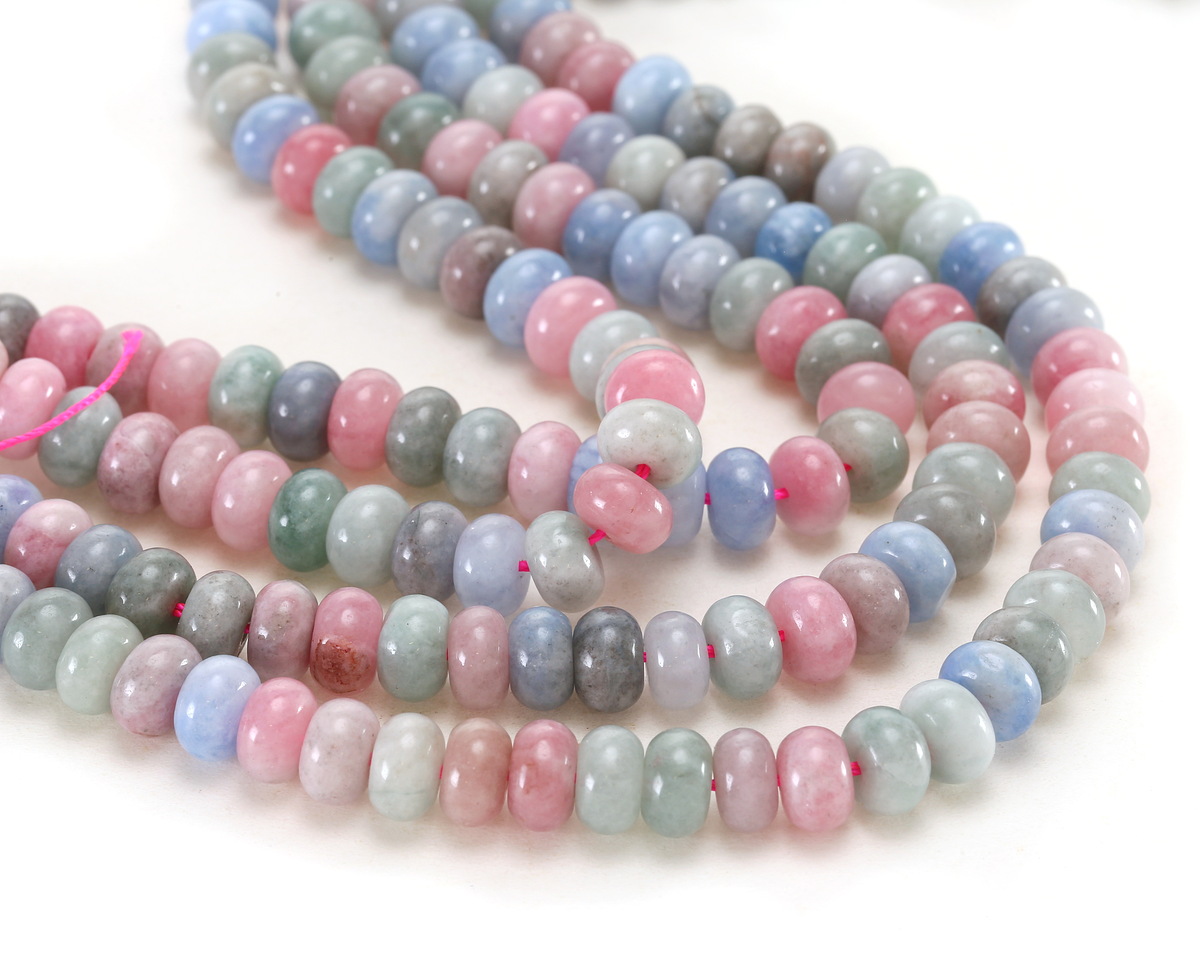 Delphinium Mix Agate Rondelle 5x8mm