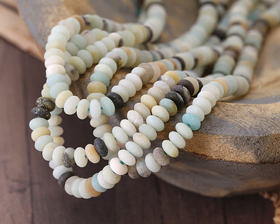 Black Gold Amazonite (matte) Rondelle 2x4mm