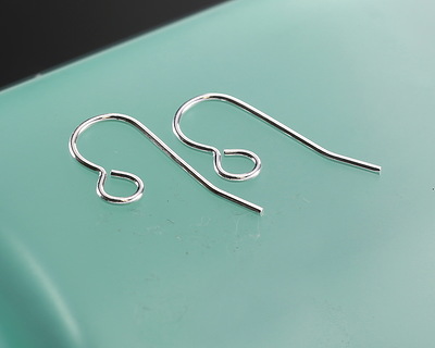 Silver (plated) Earwire w/ Loop 20x8mm