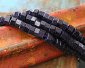 Blue Goldstone Microfaceted Heishi 3x6mm