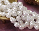 Pearly White Baroque Style Shell Pearl 14x12mm