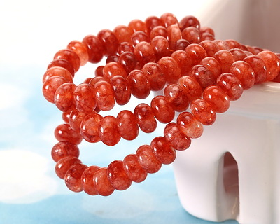 Terra Cotta Agate Rondelle 5x8mm