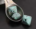 Mykonos Metalized Ceramic Copper Patina Octahedron Bead 13x15mm
