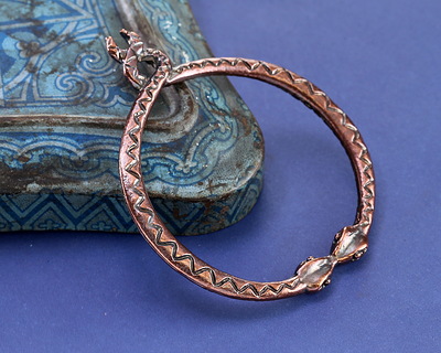 Mykonos Antique Copper (plated) Serpent Ring Focal 50x58mm