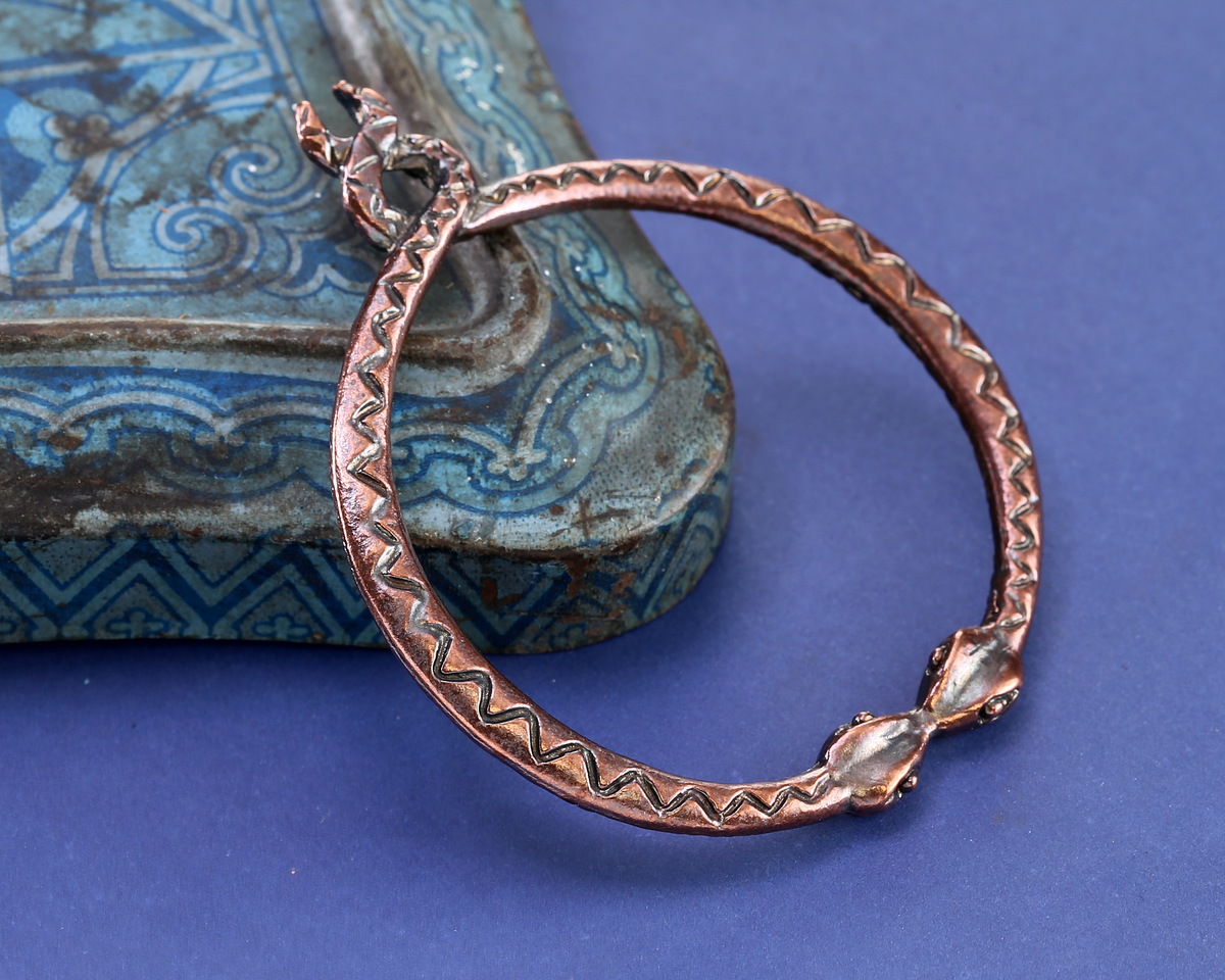 Mykonos Antique Copper (plated) Serpent Ring Focal 50x58mm