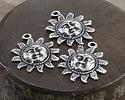 Mykonos Antique Silver (plated) Sun Face Focal 25x29mm